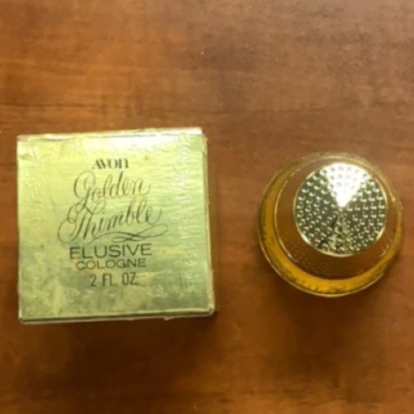 Vintage Avon Golden Thimble Elusive Cologne 2 Fl. oz. - Picture 5 of 6